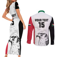 Custom Sudan Football Couples Matching Short Sleeve Bodycon Dress and Long Sleeve Button Shirt Yalla Falcons of Jediane