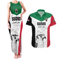 Custom Sudan Football Couples Matching Tank Maxi Dress and Hawaiian Shirt Yalla Falcons of Jediane