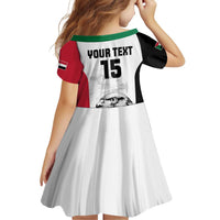 Custom Sudan Football Family Matching Off Shoulder Short Dress and Hawaiian Shirt Yalla Falcons of Jediane