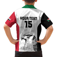 Custom Sudan Football Family Matching Puletasi and Hawaiian Shirt Yalla Falcons of Jediane