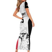 Custom Sudan Football Family Matching Short Sleeve Bodycon Dress and Hawaiian Shirt Yalla Falcons of Jediane