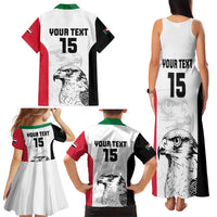 Custom Sudan Football Family Matching Tank Maxi Dress and Hawaiian Shirt Yalla Falcons of Jediane
