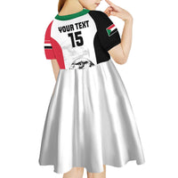 Custom Sudan Football Kid Short Sleeve Dress Yalla Falcons of Jediane