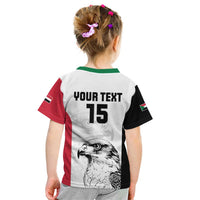 Custom Sudan Football Kid T Shirt Yalla Falcons of Jediane
