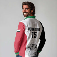 Custom Sudan Football Long Sleeve Polo Shirt Yalla Falcons of Jediane