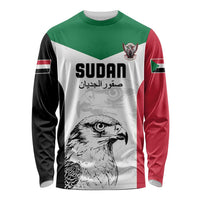 Custom Sudan Football Long Sleeve Shirt Yalla Falcons of Jediane