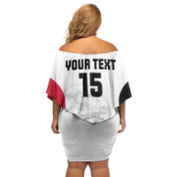 Custom Sudan Football Off Shoulder Short Dress Yalla Falcons of Jediane