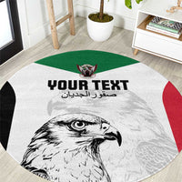 Custom Sudan Football Round Carpet Yalla Falcons of Jediane