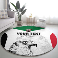 Custom Sudan Football Round Carpet Yalla Falcons of Jediane