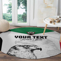 Custom Sudan Football Round Carpet Yalla Falcons of Jediane