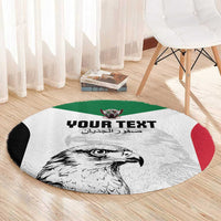 Custom Sudan Football Round Carpet Yalla Falcons of Jediane