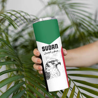 Custom Sudan Football Skinny Tumbler Yalla Falcons of Jediane