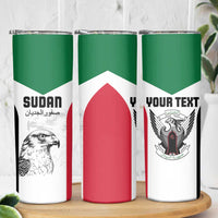 Custom Sudan Football Skinny Tumbler Yalla Falcons of Jediane