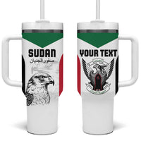 Custom Sudan Football Tumbler With Handle Yalla Falcons of Jediane