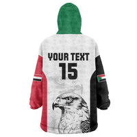 Custom Sudan Football Wearable Blanket Hoodie Yalla Falcons of Jediane