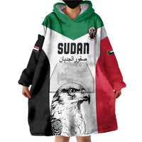 Custom Sudan Football Wearable Blanket Hoodie Yalla Falcons of Jediane