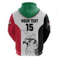 Custom Sudan Football Zip Hoodie Yalla Falcons of Jediane
