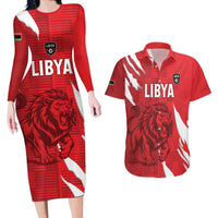 Custom Libya Football Couples Matching Long Sleeve Bodycon Dress and Hawaiian Shirt Forza Libya