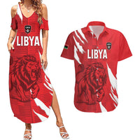 Custom Libya Football Couples Matching Summer Maxi Dress and Hawaiian Shirt Forza Libya