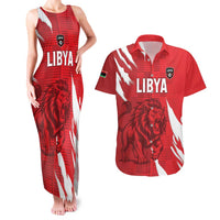 Custom Libya Football Couples Matching Tank Maxi Dress and Hawaiian Shirt Forza Libya