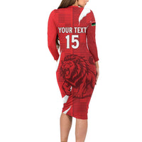 Custom Libya Football Family Matching Long Sleeve Bodycon Dress and Hawaiian Shirt Forza Libya