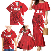 Custom Libya Football Family Matching Mermaid Dress and Hawaiian Shirt Forza Libya