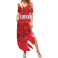 Custom Libya Football Family Matching Summer Maxi Dress and Hawaiian Shirt Forza Libya