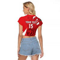 Custom Libya Football Raglan Cropped T Shirt Forza Libya