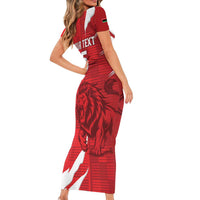 Custom Libya Football Short Sleeve Bodycon Dress Forza Libya