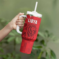 Custom Libya Football Tumbler With Handle Forza Libya