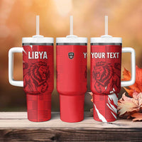Custom Libya Football Tumbler With Handle Forza Libya