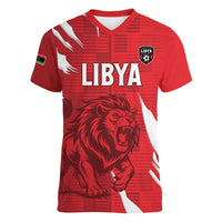 Custom Libya Football Women V-Neck T-Shirt Forza Libya
