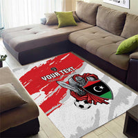 Custom Libya Football Area Rug Yalla Fursan Al-Mutawasit