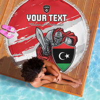 Custom Libya Football Beach Blanket Yalla Fursan Al-Mutawasit