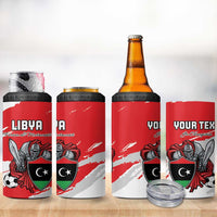 Custom Libya Football 4 in 1 Can Cooler Tumbler Yalla Fursan Al-Mutawasit