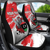 Custom Libya Football Car Seat Cover Yalla Fursan Al-Mutawasit