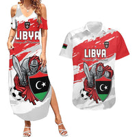 Custom Libya Football Couples Matching Summer Maxi Dress and Hawaiian Shirt Yalla Fursan Al-Mutawasit