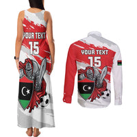 Custom Libya Football Couples Matching Tank Maxi Dress and Long Sleeve Button Shirt Yalla Fursan Al-Mutawasit
