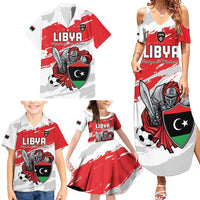 Custom Libya Football Family Matching Summer Maxi Dress and Hawaiian Shirt Yalla Fursan Al-Mutawasit