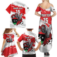 Custom Libya Football Family Matching Summer Maxi Dress and Hawaiian Shirt Yalla Fursan Al-Mutawasit