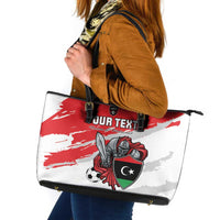 Custom Libya Football Leather Tote Bag Yalla Fursan Al-Mutawasit