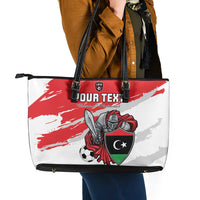 Custom Libya Football Leather Tote Bag Yalla Fursan Al-Mutawasit