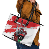 Custom Libya Football Leather Tote Bag Yalla Fursan Al-Mutawasit
