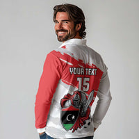 Custom Libya Football Long Sleeve Polo Shirt Yalla Fursan Al-Mutawasit