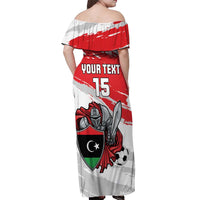 Custom Libya Football Off Shoulder Maxi Dress Yalla Fursan Al-Mutawasit