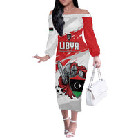 Custom Libya Football Off The Shoulder Long Sleeve Dress Yalla Fursan Al-Mutawasit