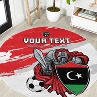 Custom Libya Football Round Carpet Yalla Fursan Al-Mutawasit