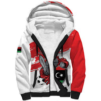 Custom Libya Football Sherpa Hoodie Yalla Fursan Al-Mutawasit