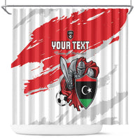 Custom Libya Football Shower Curtain Yalla Fursan Al-Mutawasit