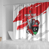 Custom Libya Football Shower Curtain Yalla Fursan Al-Mutawasit